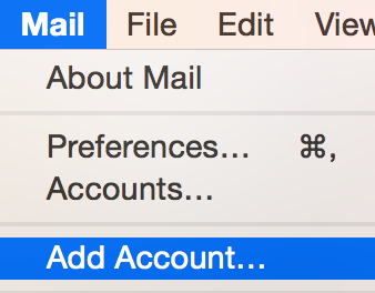 Click Mail, select Add Account