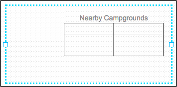 The table displays on the page.