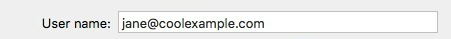 Enter email address for User name