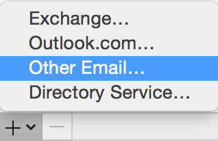 Click the + menu, select Other Email