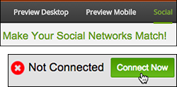 In the Social tab, click Connect Now 
